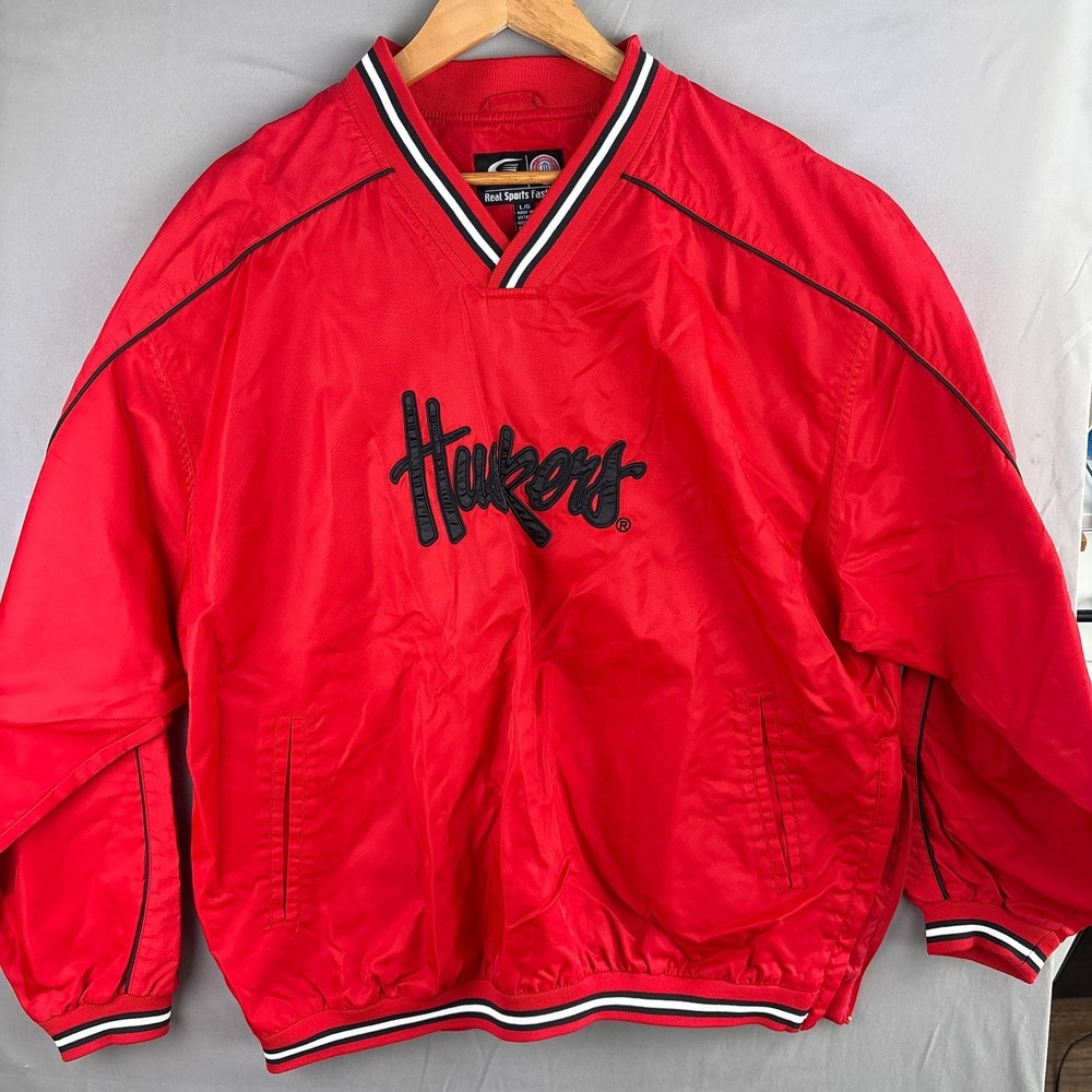 University of Nebraska Huskers Large Pullover Windbreaker Football Big Ten